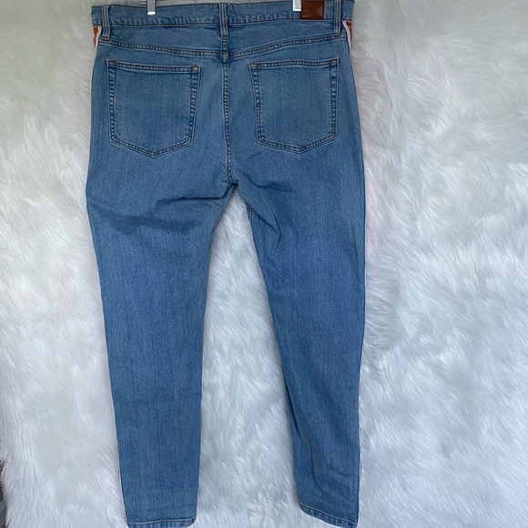 BDG Urban Outfitters Skinny Stretch Jeans Orange Side Stripe Size 36W - Picture 11 of 14